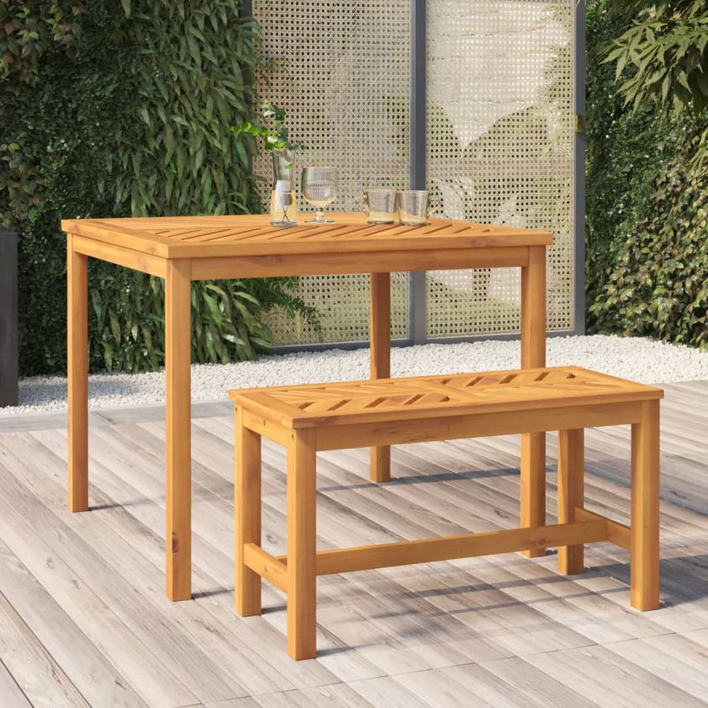 Garden Dining Table 90x90x74 cm Solid Wood Acacia - anydaydirect