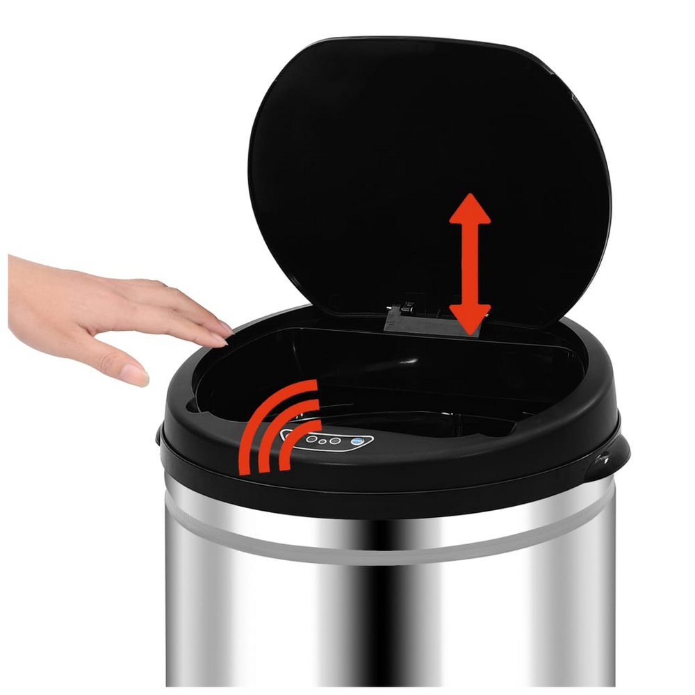 Automatic Sensor Dustbin 50 L Stainless Steel - anydaydirect