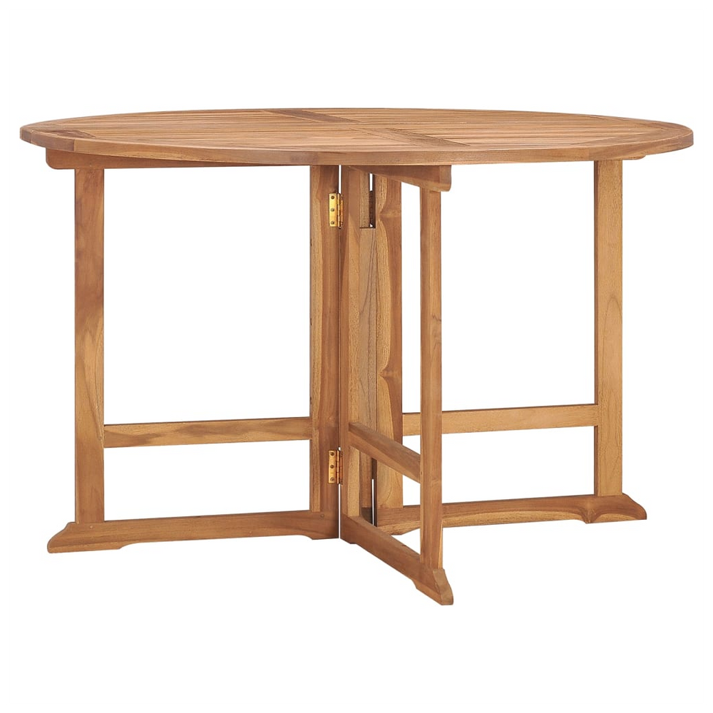 Folding Garden Dining Table Ø110x75 cm Solid Wood Teak - anydaydirect