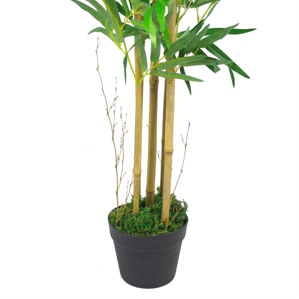 120cm (4ft) Natural Look Artificial Bamboo Plants Trees with Metal Planter - anydaydirect