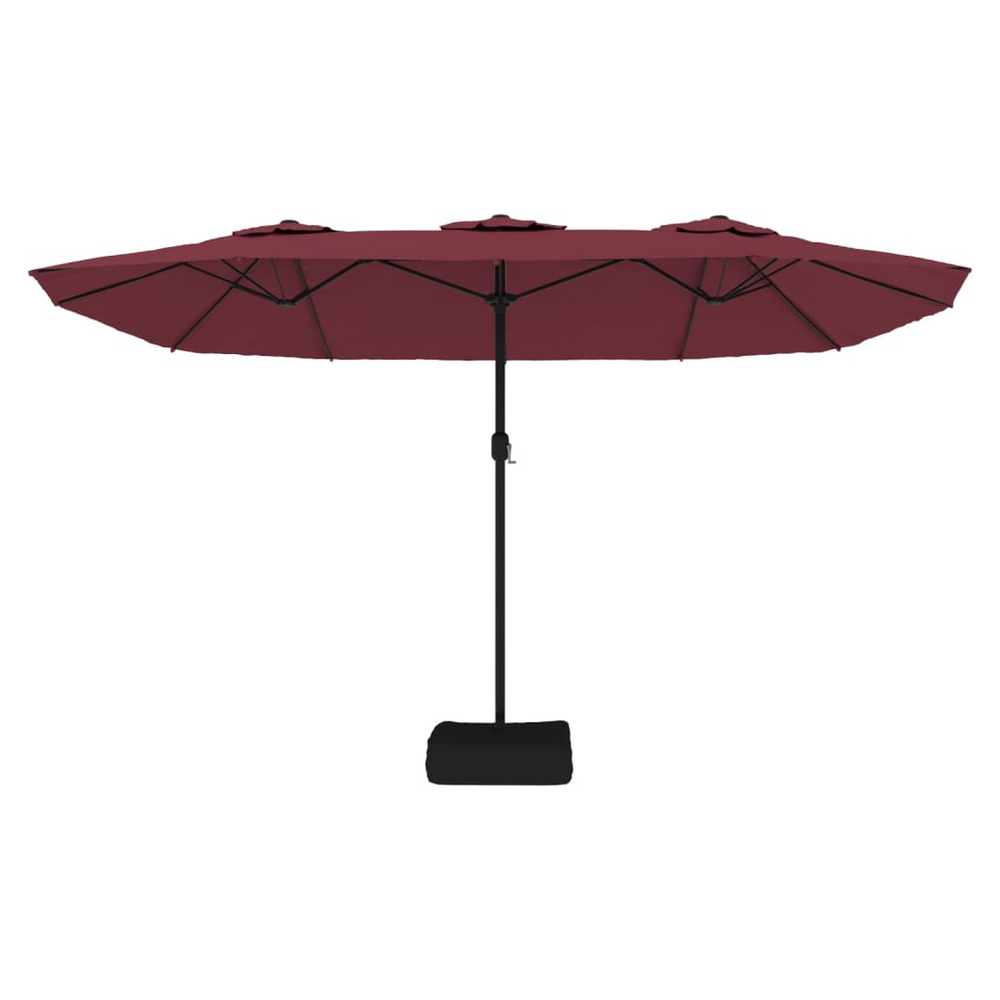 vidaXL Double-Head Parasol Bordeaux Red 449x245 cm - anydaydirect