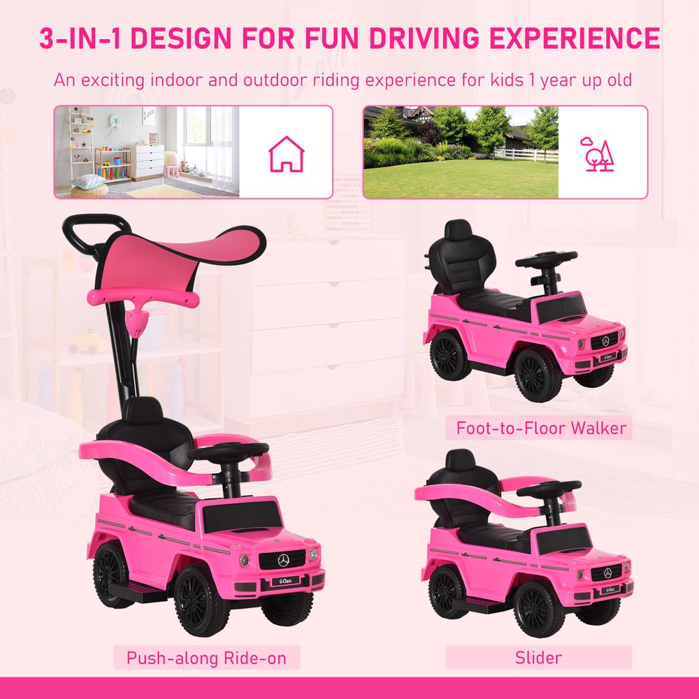 Benz G350 Ride-on Sliding Car Floor Slider Stroller Kids Vehicle, Pink HOMCOM - anydaydirect