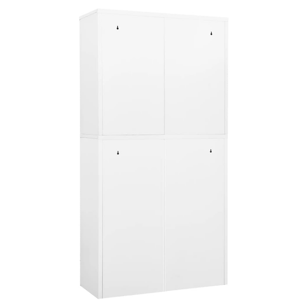 Office Cabinet White 90x40x180 cm Steel - anydaydirect