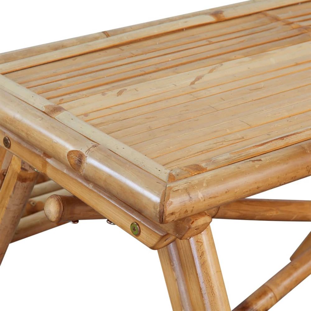 Picnic Table 115x115x81 cm Bamboo - anydaydirect