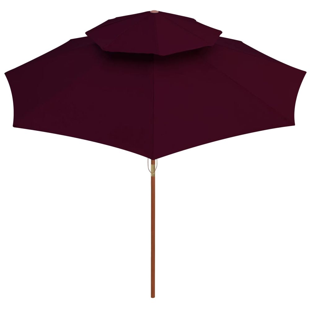 Double Decker Parasol with Wooden Pole 270 cm - anydaydirect