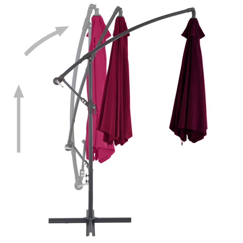 Cantilever Umbrella with Aluminium Pole Bordeaux Red 300 cm - anydaydirect