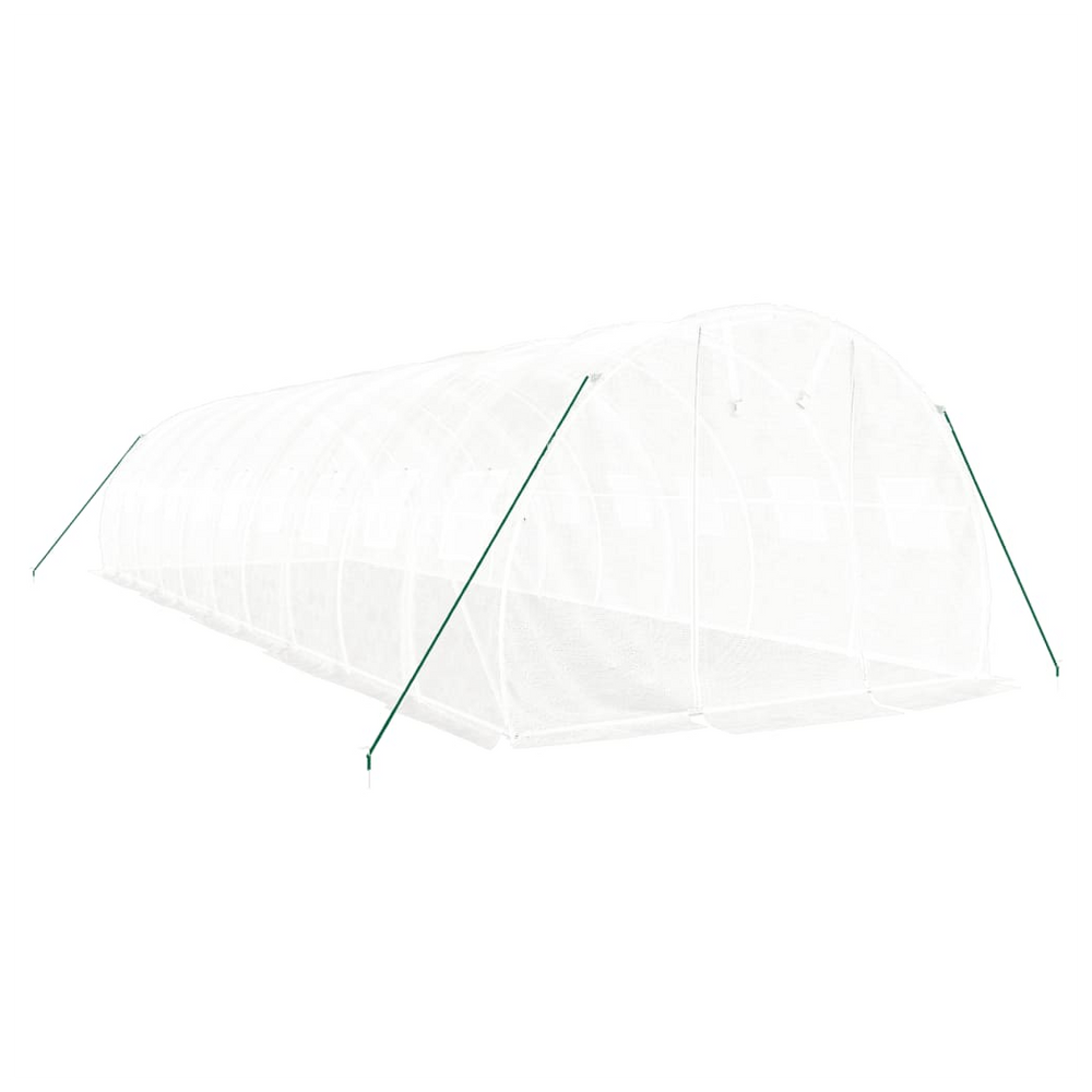 vidaXL Greenhouse with Steel Frame White 30 m² 10x3x2 m - anydaydirect