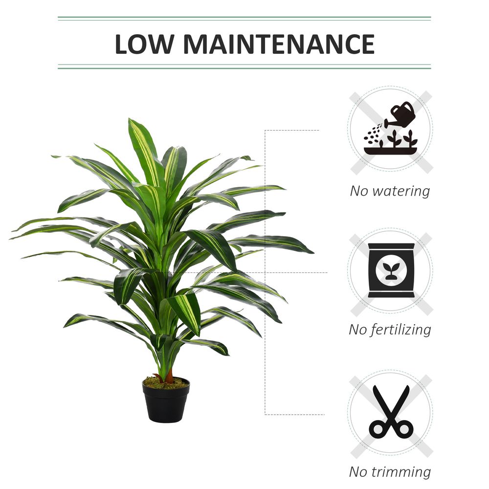 110cm/3.6FT Artificial Dracaena Tree Decorative Plant 40 Leaves Outsunny - anydaydirect