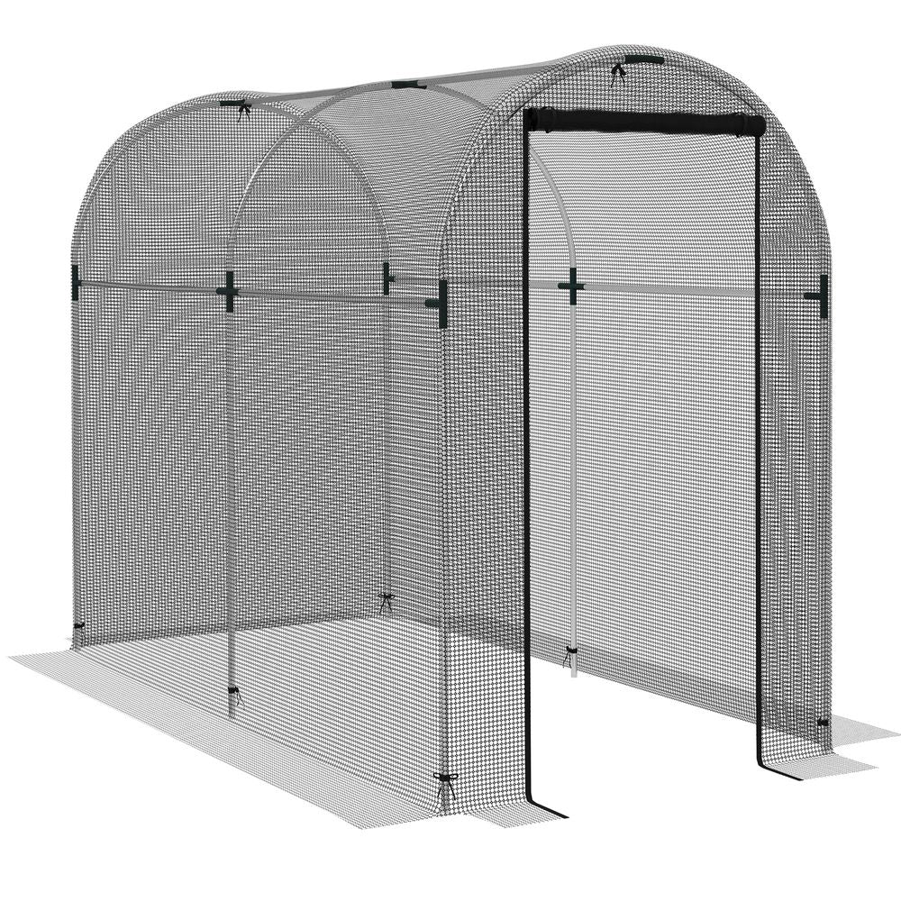 Outsunny Fruit Cage, Plant Protection Tent, 1.2 x 2.4 x 1.9m, Black - anydaydirect