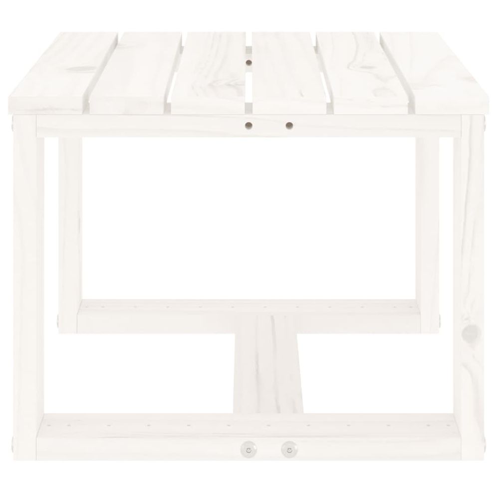 vidaXL Garden Side Table White 40x38x28.5 cm Solid Wood Pine - anydaydirect