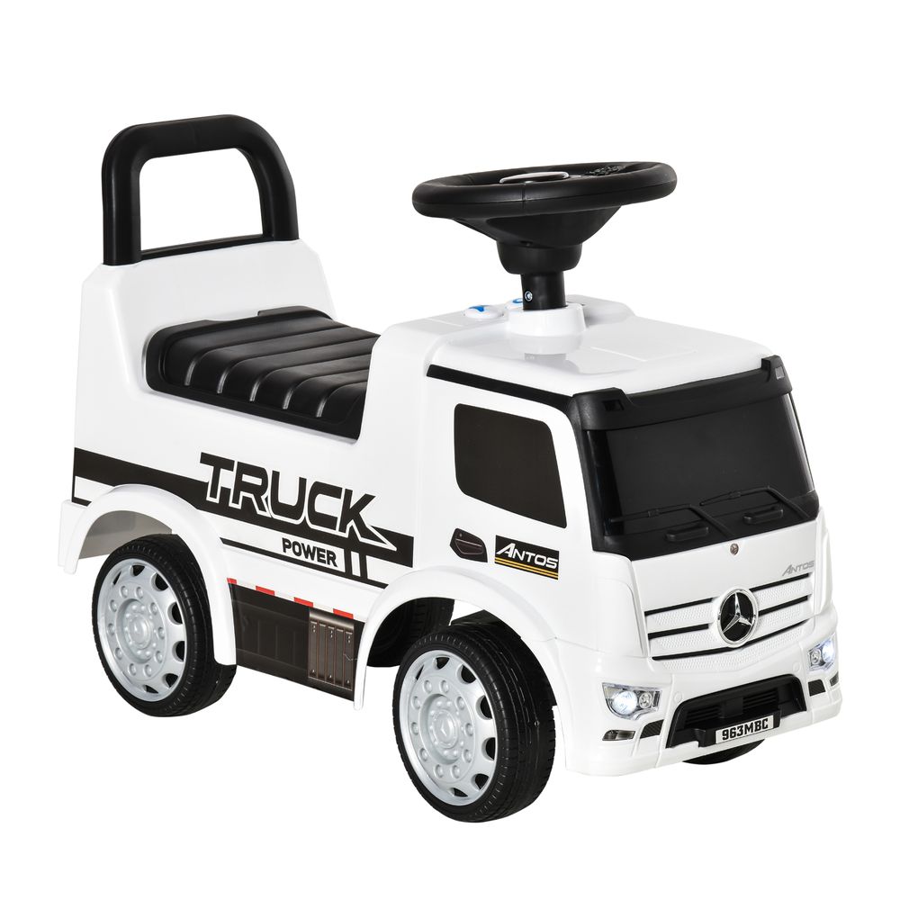3-in-1 Ride On Car Kids Mercedes Truck Storage for 12 - 36 Months White - anydaydirect