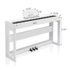 Glarry GDP-104 88 Keys Full Weighted Keyboards Digital Piano with Furniture Stand, Power Adapter, Triple Pedals, Headphone, for All Experience Levels White - anydaydirect