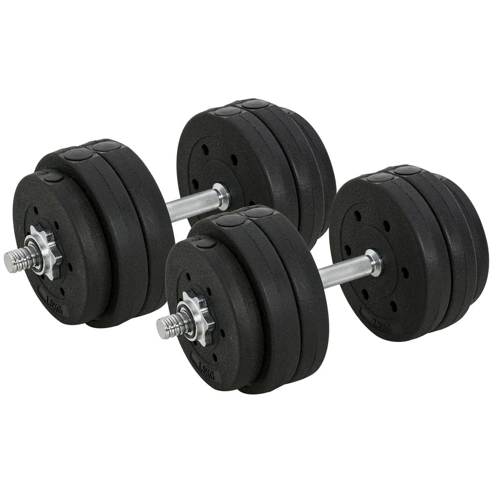 30KG Adjustable Dumbbells Weight Set Hand Weight for Body Fitness HOMCOM - anydaydirect