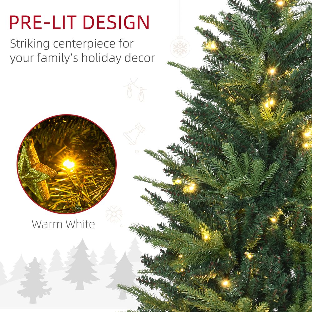 1.2m 4ft Christmas Tree Entrance  750 Tips  Pre-lit Tree 80 LED with Vase Base - anydaydirect