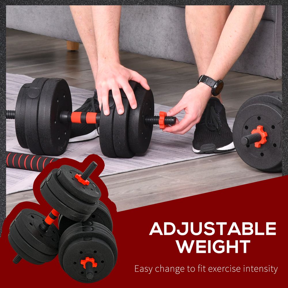 25kg Adjustable 2 IN 1 Barbell Dumbbells Weight Set for Body Fitness HOMCOM - anydaydirect