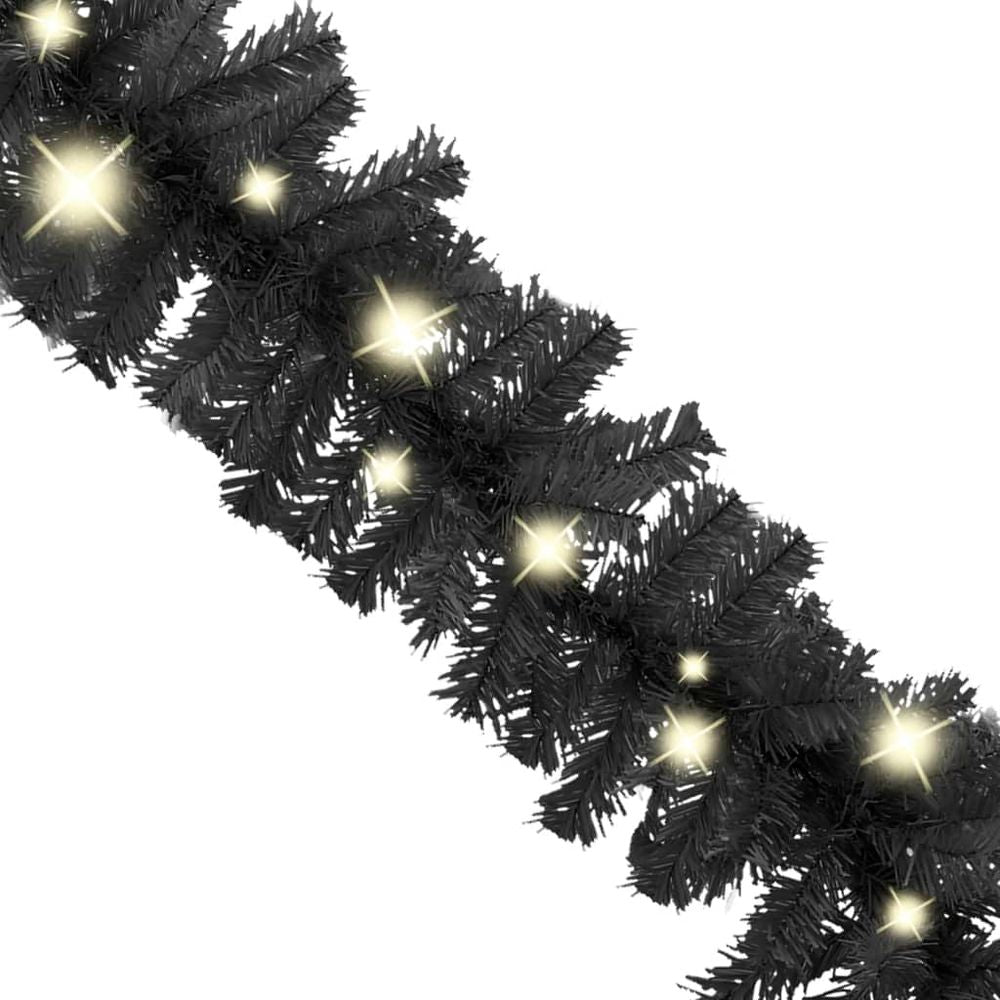 Christmas Garland with LED Lights 5 m Black - anydaydirect