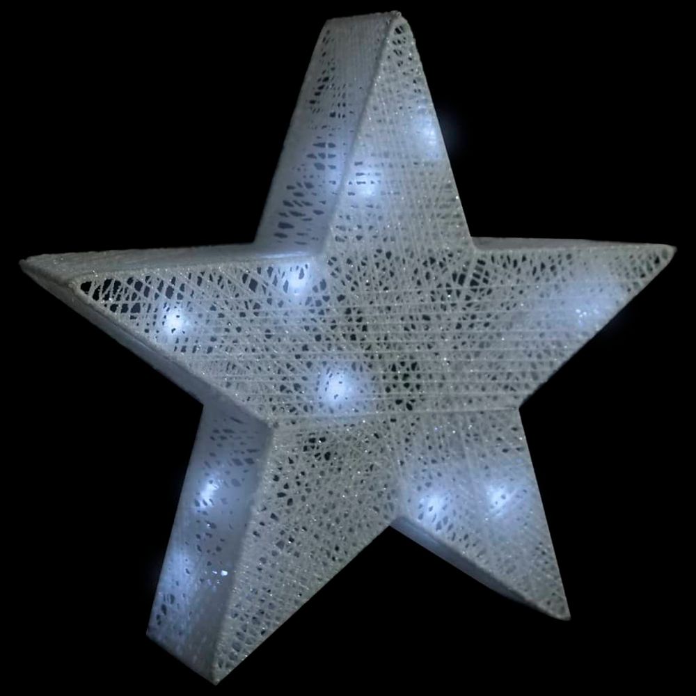 Christmas Decoration Stars 3 pcs White Mesh LED Outdoor Indoor - anydaydirect