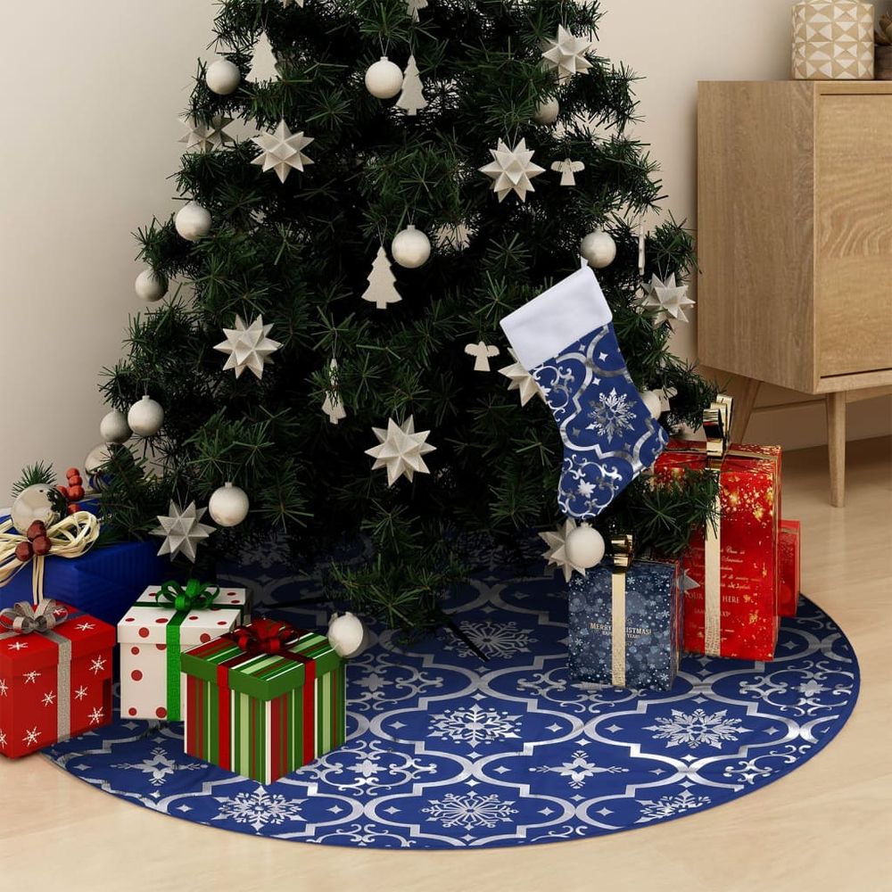 Luxury Christmas Tree Skirt with Sock 90 cm to 150cm Fabric - anydaydirect