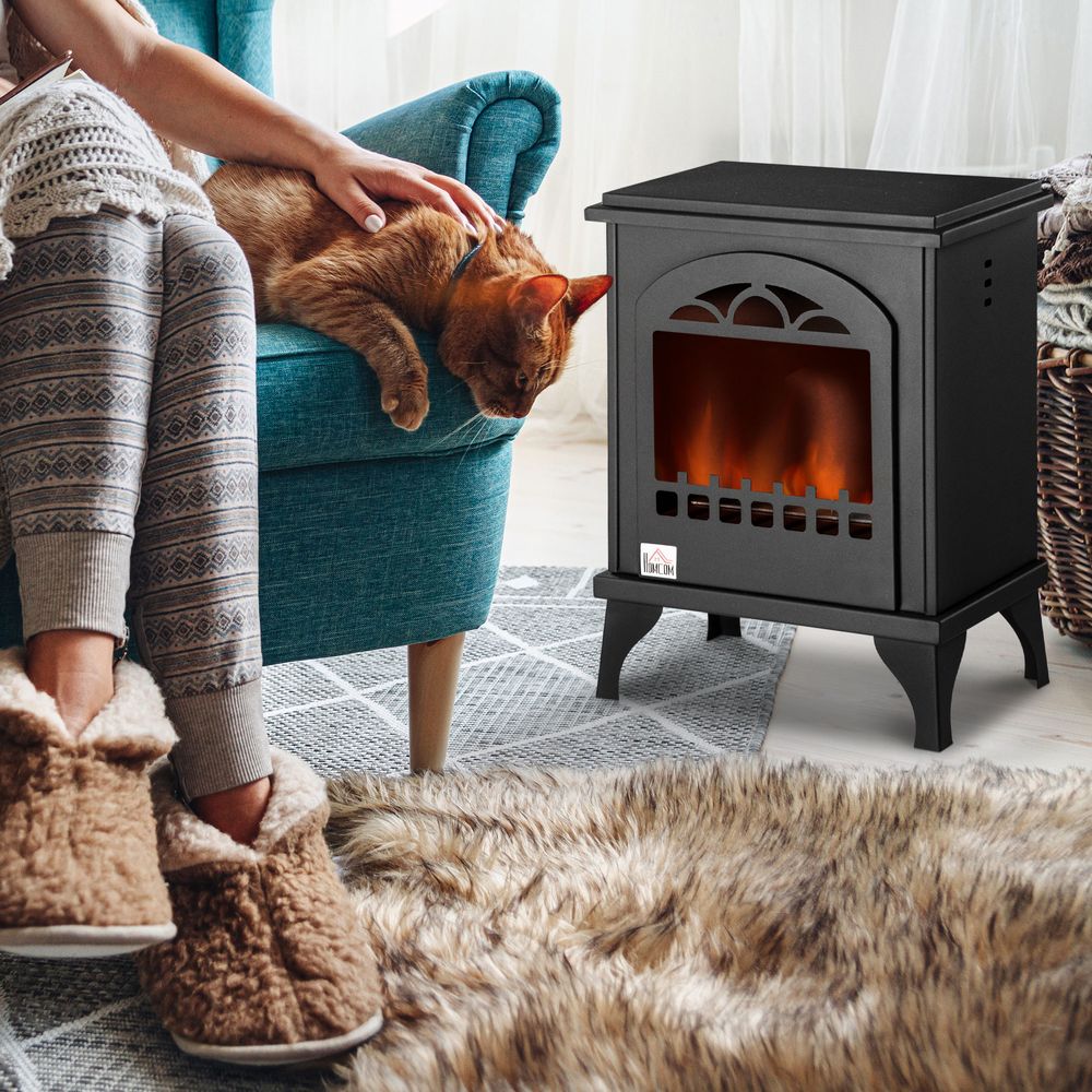 Free Standing Bio Ethanol Fireplace Heater with 1.5L Tank, Black HOMCOM - anydaydirect