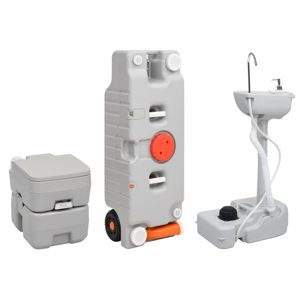 Portable Camping Toilet and Handwash Stand Set with Water Tank - anydaydirect