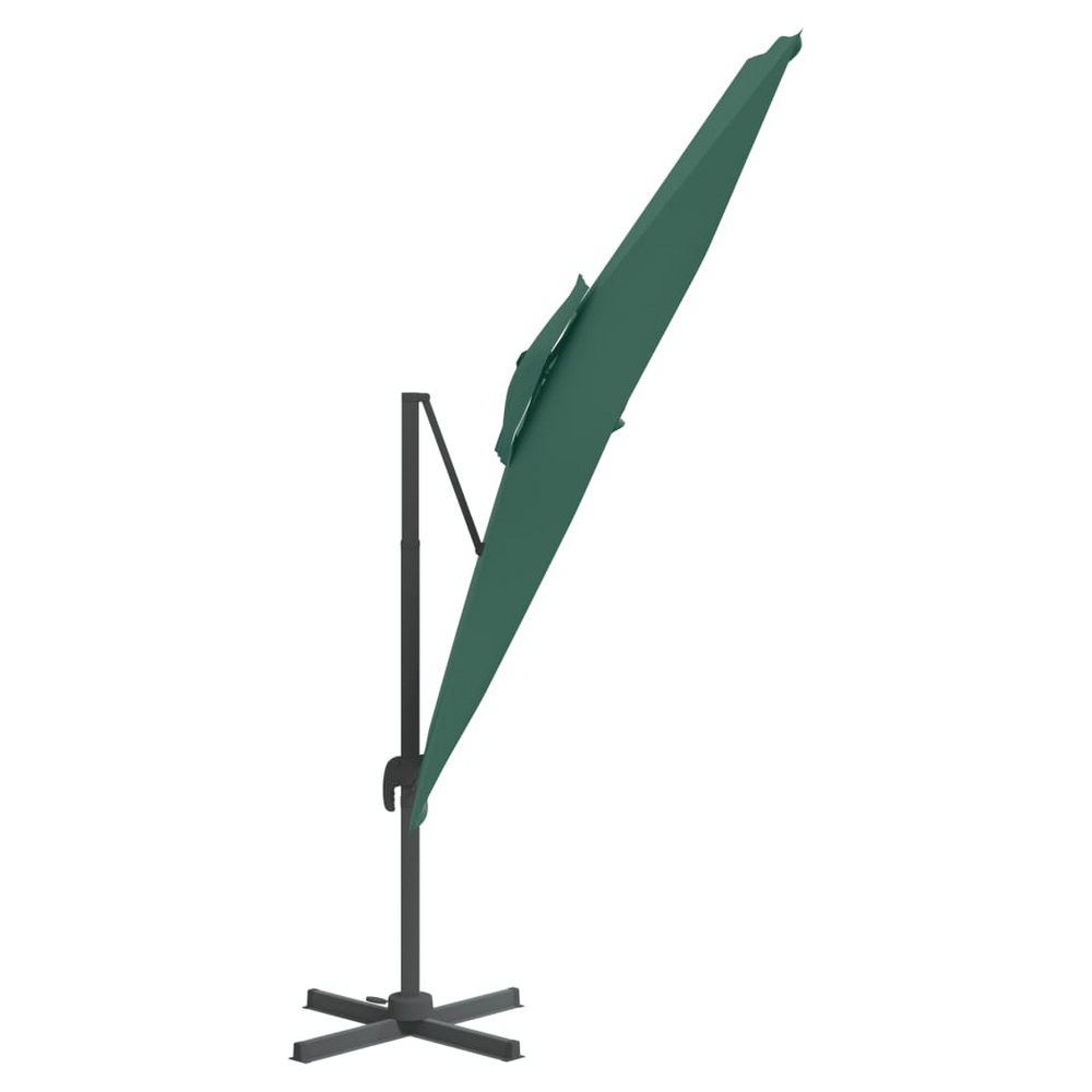 Double Top Cantilever Umbrella Green 300x300 cm - anydaydirect