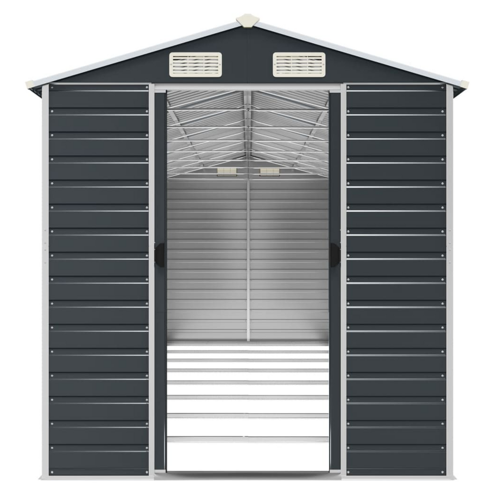 vidaXL Garden Shed Anthracite 191x725x198 cm Galvanised Steel - anydaydirect