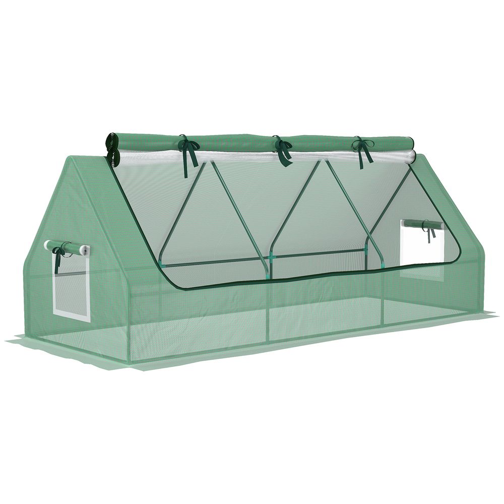 Outsunny Portable Small Polytunnel with Mesh Windows, 240x90x90cm - anydaydirect