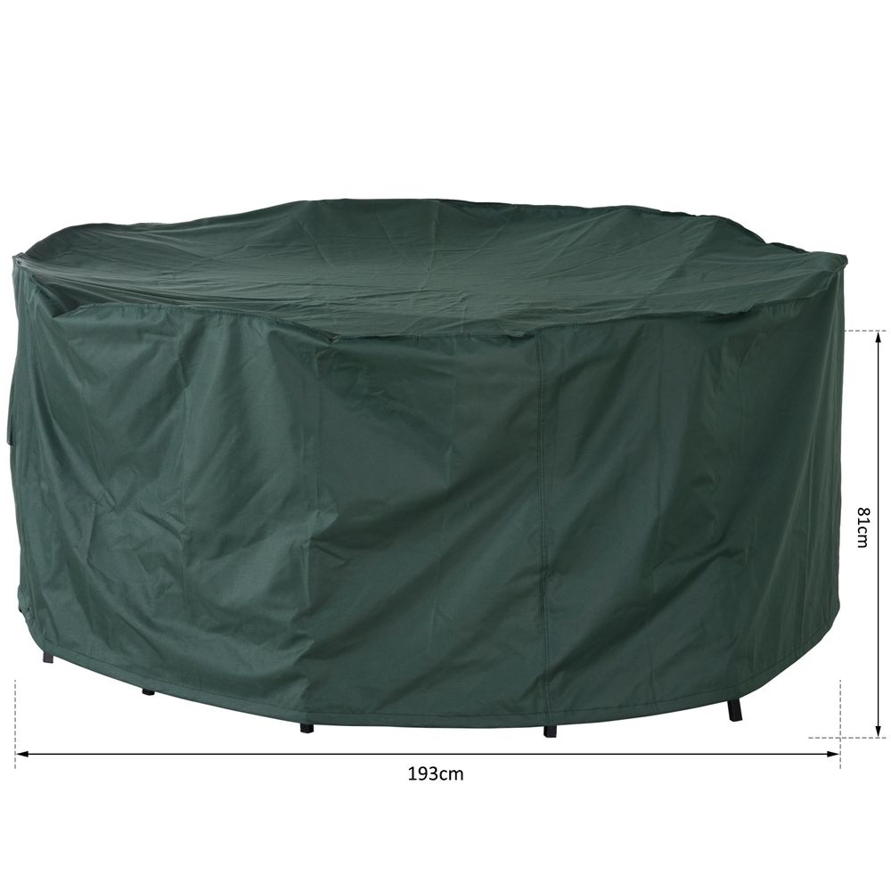 PVC Coated Large Round 600D Waterproof Outdoor Furniture Cover Green - anydaydirect