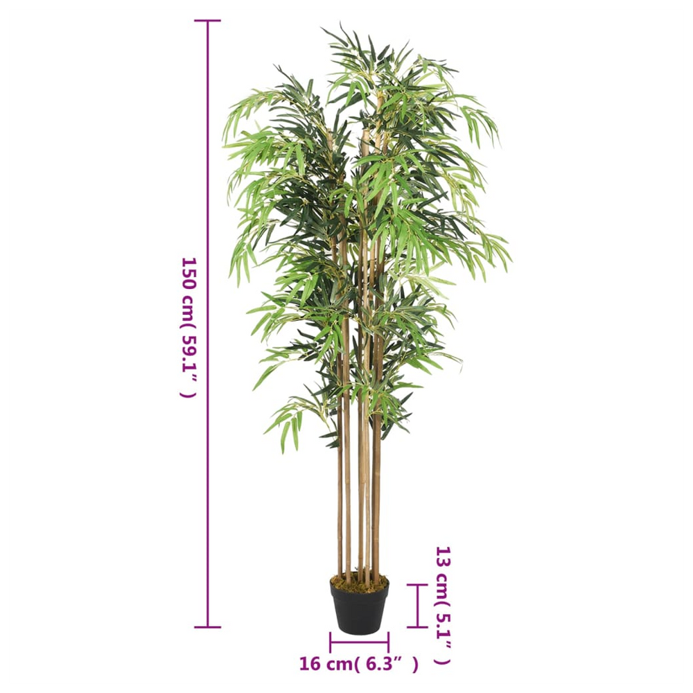 vidaXL Artificial Bamboo Tree 1095 Leaves 150 cm Green - anydaydirect