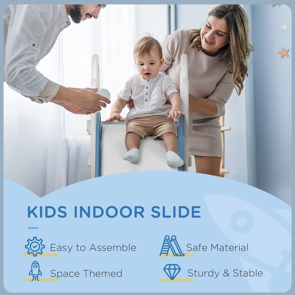 AIYAPLAY Baby Slide Freestanding Slide for Kids 1.5-3 Years Space Theme, Blue - anydaydirect