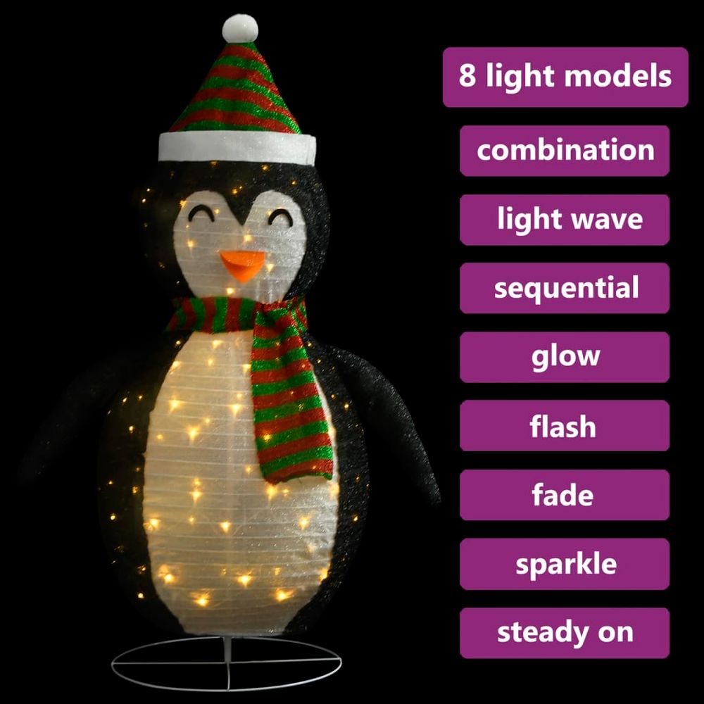 Decorative Christmas Snow Penguin Figure LED Luxury Fabric 90cm to 120cm - anydaydirect