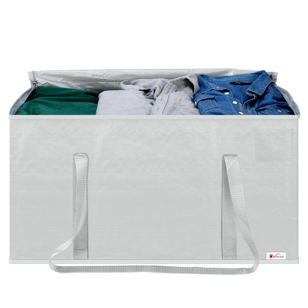 4 Pack Moving Bags Huge Capacity Heavy Duty Organisers Underbed Storage Grey - anydaydirect