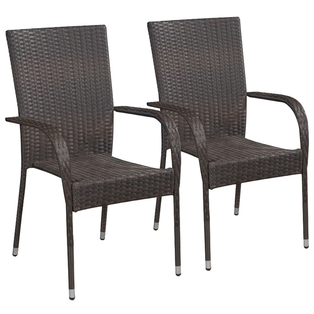 3 Piece Garden Dining Set Brown - anydaydirect