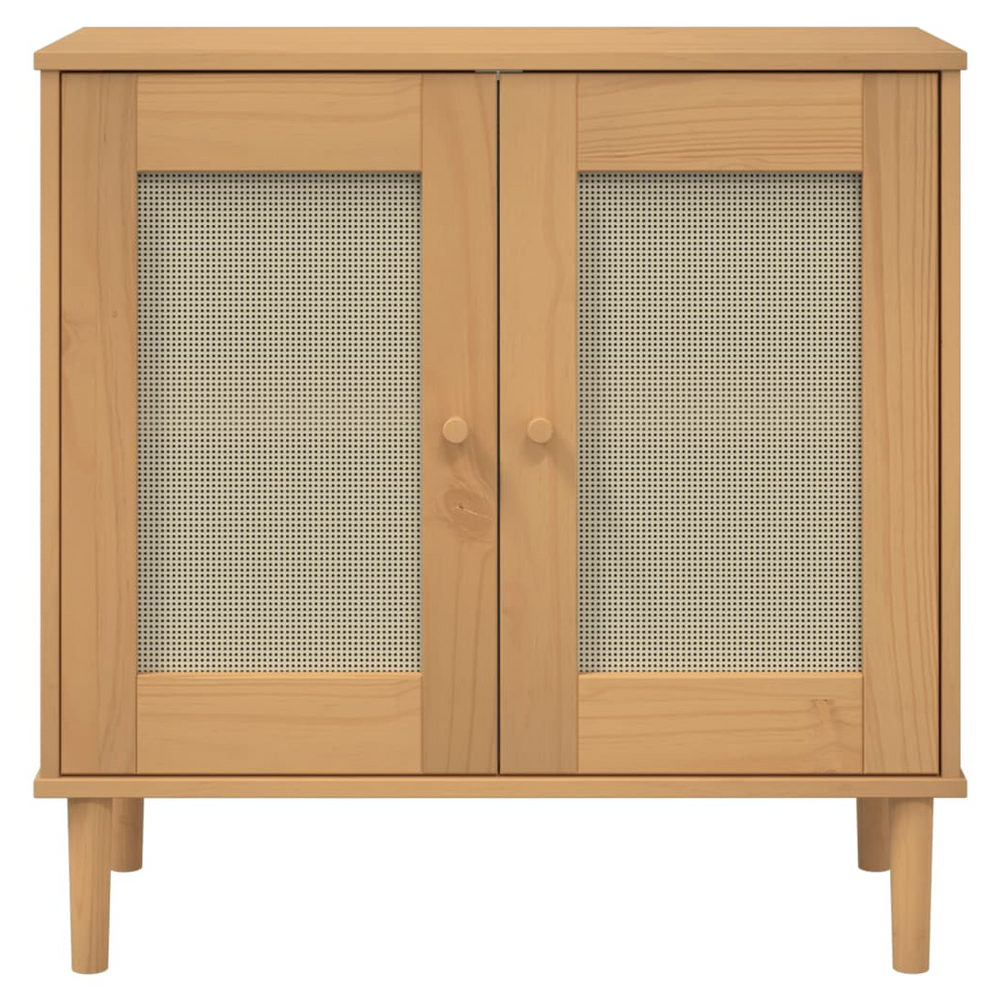 vidaXL Sideboard SENJA Rattan Look Brown 80x35x80 cm Solid Wood Pine - anydaydirect