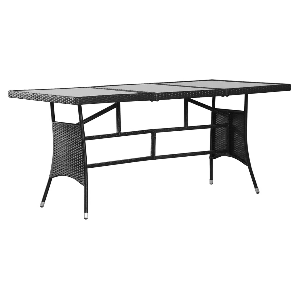 Garden Table Black 170x80x74 cm Poly Rattan - anydaydirect