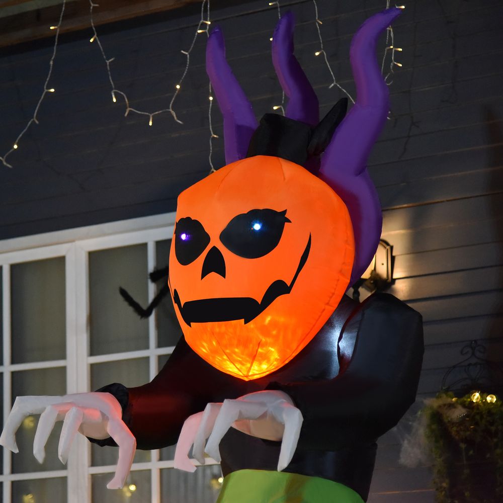 Halloween Pumpkin Ghost Inflatable LED Lighting Scary Ghoul Outdoor Kids Party - anydaydirect