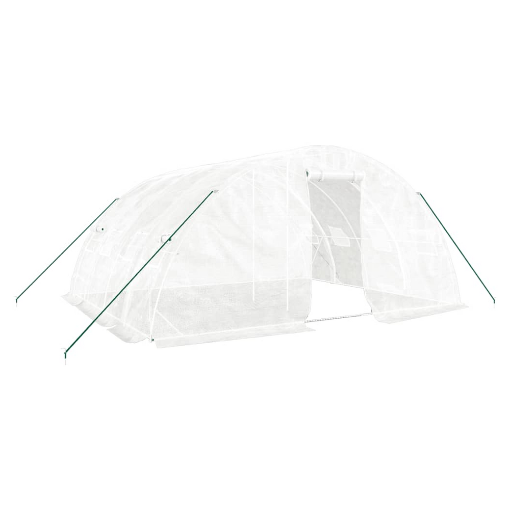 vidaXL Greenhouse with Steel Frame White 20 m² 5x4x2.3 m - anydaydirect