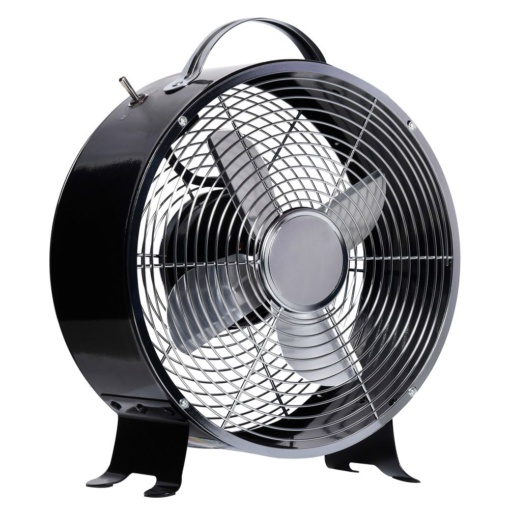 26cm 2-Speed Electric Fan  Safe Guard Anti-Slip Feet Home Office Black HOMCOM - anydaydirect