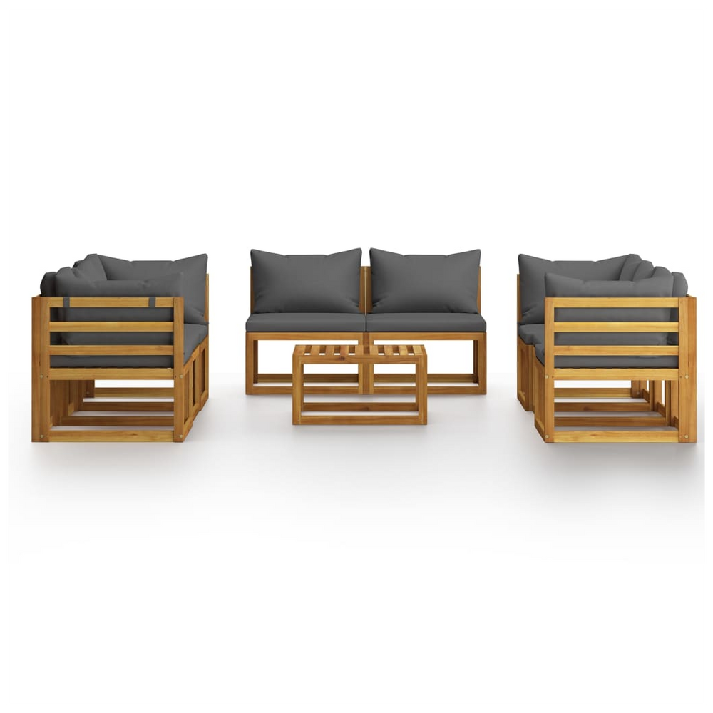 9 Piece Garden Lounge Set with Cushions Solid Wood Acacia (UK/IE/FI/NO only) - anydaydirect