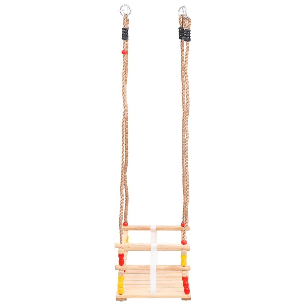 Baby Swing with Safety Belt Solid Pinewood - anydaydirect