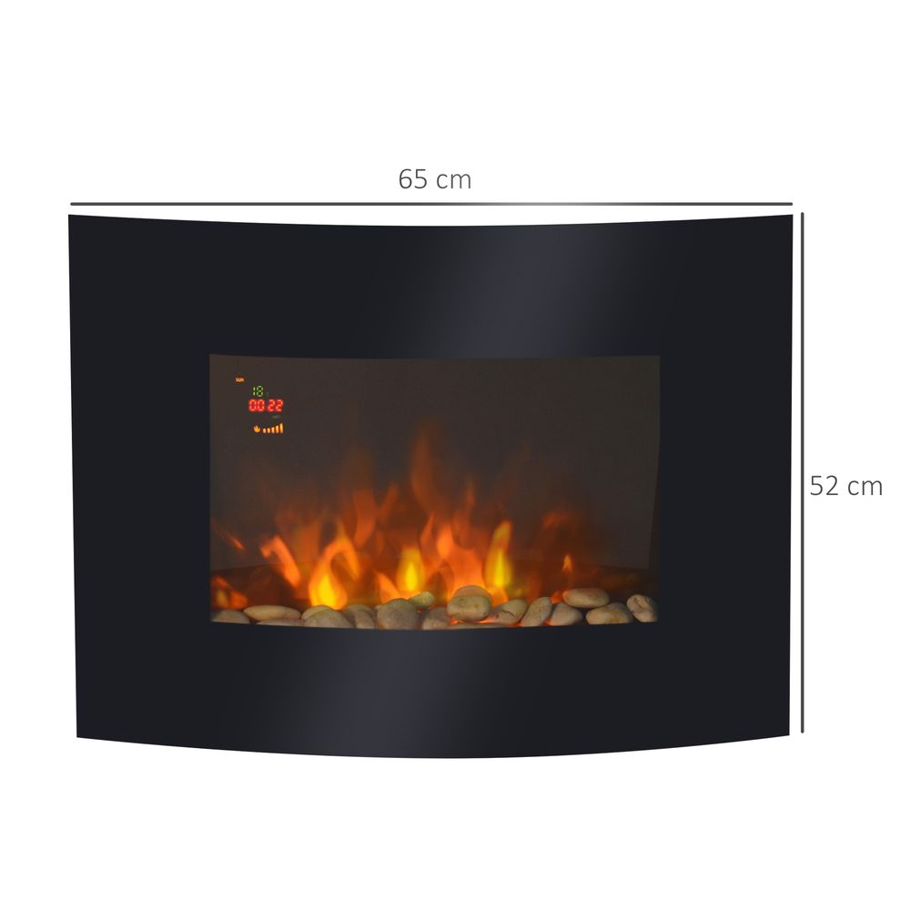 Electric Wall Mounted Fire Place Slimline Plasma Fan Heater Backlit 900/1800W - anydaydirect