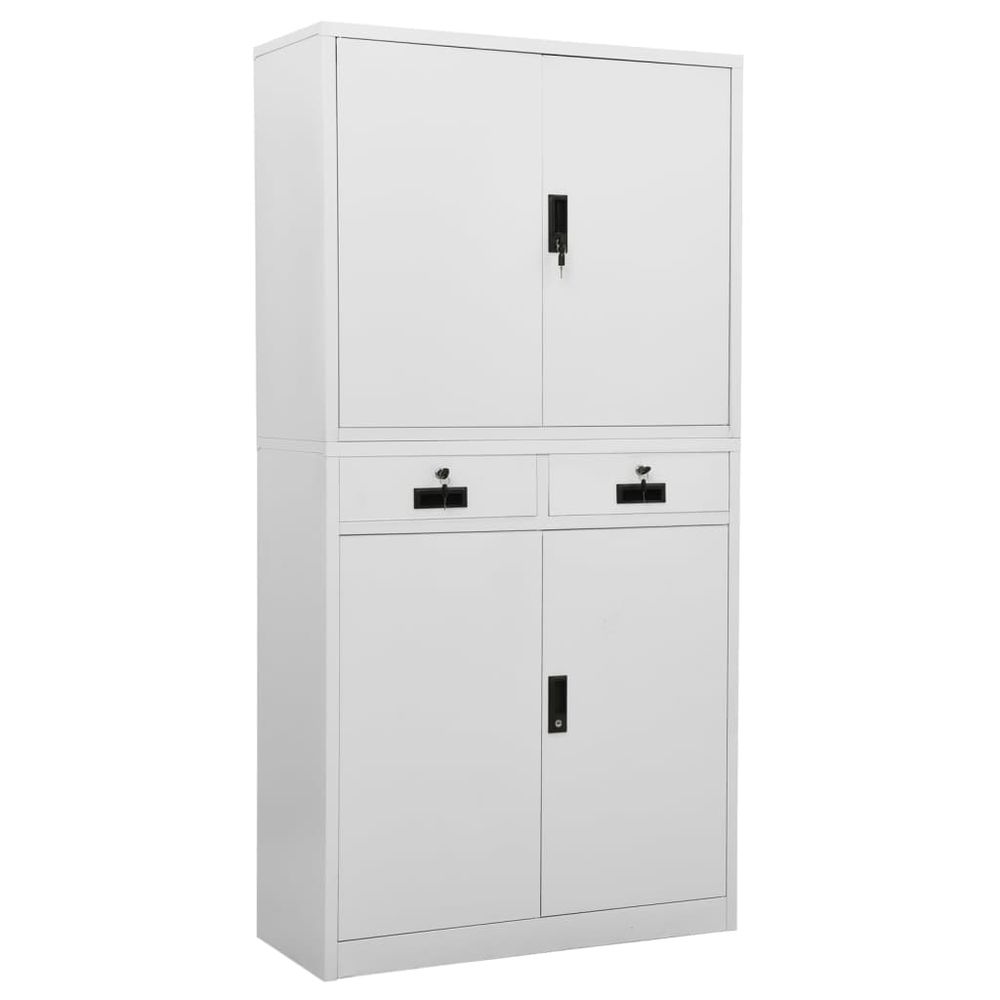 Office Cabinet White 90x40x180 cm Steel - anydaydirect