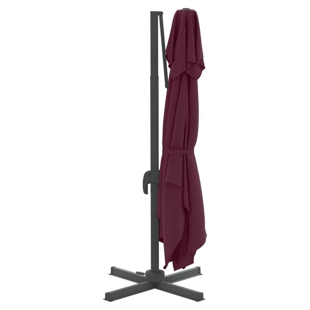 Double Top Cantilever Umbrella Bordeaux Red 300x300 cm - anydaydirect