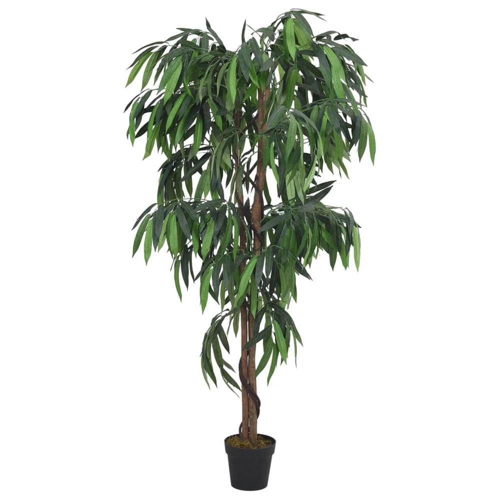 vidaXL Artificial Mango Tree 600 Leaves 150 cm Green - anydaydirect