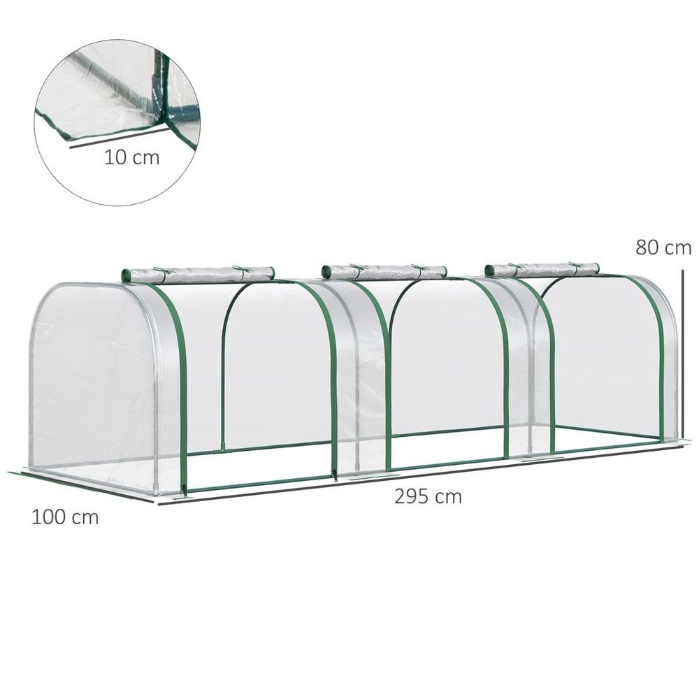 Tunnel Greenhouse Green Grow House Steel Frame Garden Backyard w/ Zipped Doors - anydaydirect