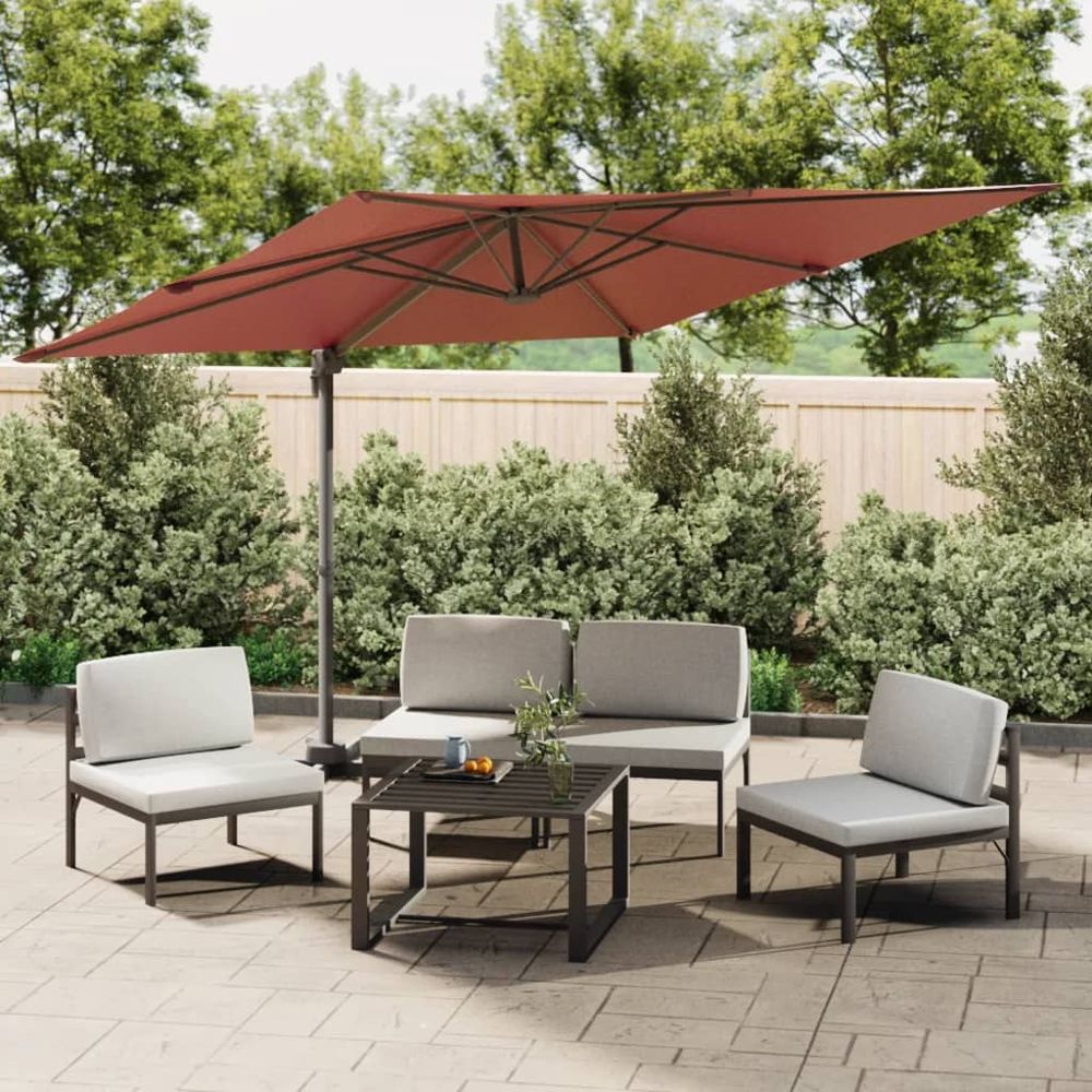 Cantilever Umbrella with Aluminium Pole Terracotta 400x300 cm - anydaydirect