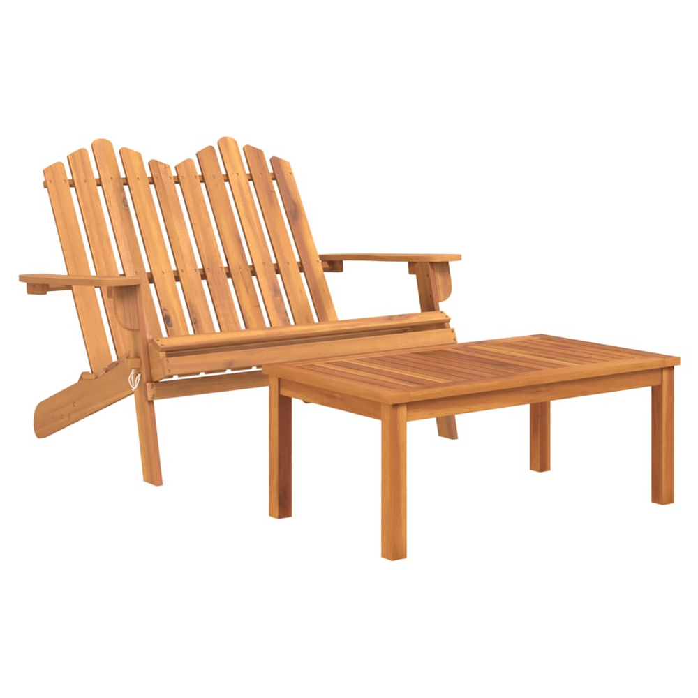 2 Piece Adirondack Garden Lounge Set Solid Wood Acacia - anydaydirect