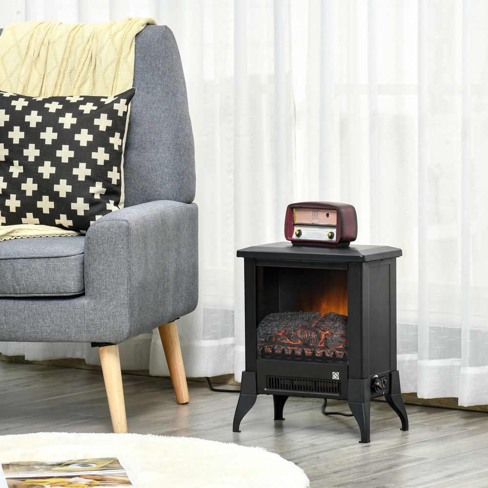 Electric Fireplace Stove Heater Adjustable Temperature and Overheat Protection - anydaydirect