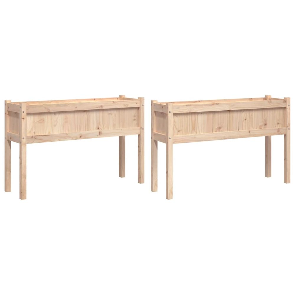 vidaXL Garden Planters 2 pcs with Legs Solid Wood Pine - anydaydirect