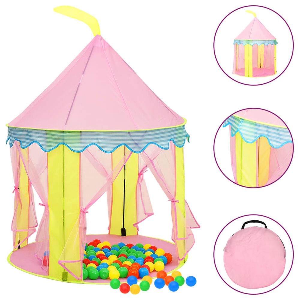 Children Play Tent with 250 Balls Pink 100x100x127 cm - anydaydirect